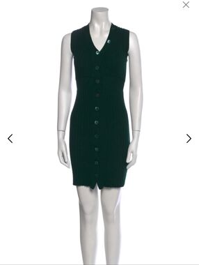 Dolce & Gabbana Virgin Wool Mini Dress - Dark Green